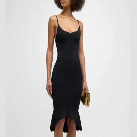 NWT L'Agence Asa Knit Midi Dress Medium Black - Picture 8 of 16